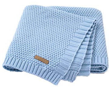 Odot Couverture Bébé Tricot Enfant Douce et Douillette, Plaid Bebe - 80x100 cm, Couvertures Polaire pour Bébé, Garçon, Filles, Tout-Petit, Lit d'enfant, Poussette
