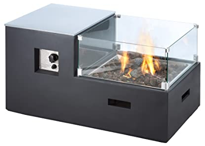 Clifton Gaskamin Compact Lounge Slate Garten Gasofen Heizpilz Feuerstelle Terassenkamin Kamin