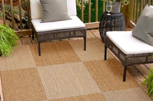 andiamo In- und Outdoor Teppich wetterfest Arizona - Pflegeleichter Balkon Teppich Outdoorteppich, Küchenteppich - Größe: 200 x 290 cm, Farbe: Braun