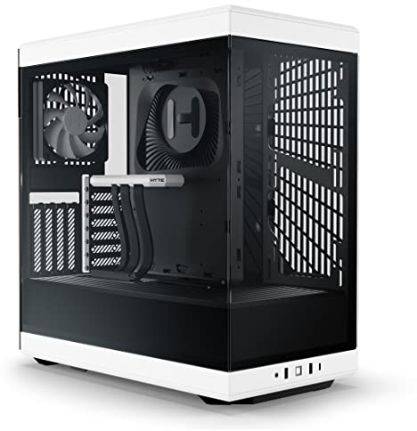 HYTE Y40 CS-HYTE-Y40-BW Boîtier de Jeu d'ordinateur ATX Moderne et esthétique en Verre trempé avec câble élévateur PCIE 4.0 Inclus, Blanc