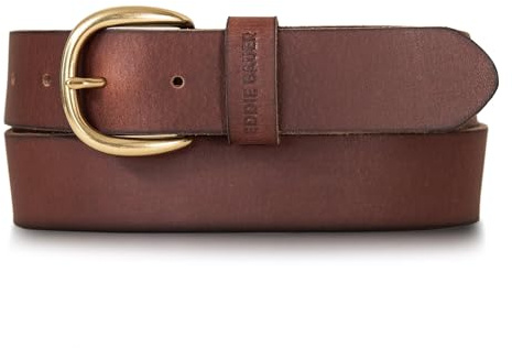 Eddie Bauer Women's Casual Leather Belts with Durable Metal Buckle, Classic Leather - Tan, Large