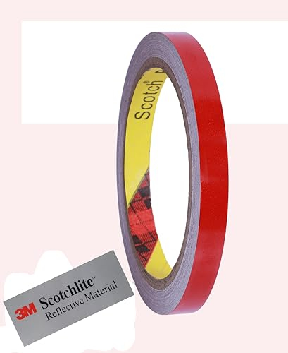 Hergestellt mit 3 M 610C Reflektorband Reflektorfolie reflektierendes Klebeband Sicherheitswarnband Wasserdicht Reflexfolie selbstklebend (3M 610C Red, 10mm x 10meter)