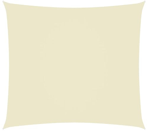 JUNZAI Sonnensegel, Sichtschutz Balkon, Balkon Sonnenschutz, Sonnenschutzsegel,Regenschutz Balkon, Seitenmarkise, Sichtschutz Terrasse, Oxford-Gewebe Rechteckig 5x6 m Cremeweiß