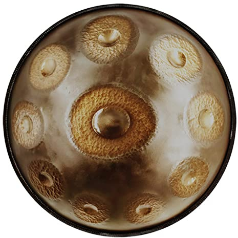 Handpan Zungentrommel 22 Zoll Professionelles Percussion Drum Instrument mit Tragetasche, 9 10 11 12 Töne Handpfanne für Klangheilung, persönliche Meditation