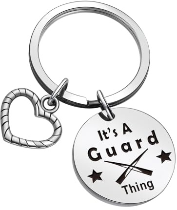 ZQEOU Color Guard Keychain - Marching Band Gifts Flag Girl Gifts - Colorguard Jewelry for Color Guard Lover, Mom Jewelry Bestie Keychain Daughter, Girlfriend Birthday Key Chain