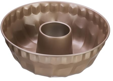 Relaxdays Moule à kouglof, pour Divers gâteaux, Dimensions H x D : 9 x 25 cm, Plat pour savarin, antiadhésif, Beige