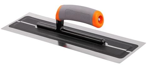 MIVOS Premium Glättekelle aus hochwertigem Edelstahl 360x110mm - Profi Glättscheibe Traufel - Glätter - Trockenbau Werkzeug - Ergonomischer, Rutschfester Griff - MADE IN EU
