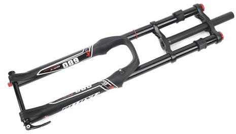 KLYso Travel 140mm Rebound Adjust Thru Axle Front Fork Double Crown 1-1/8 Straight Manual Lockout DH MTB Air Fork Downhill Mountain Bike Suspension Fork(D,26inch)