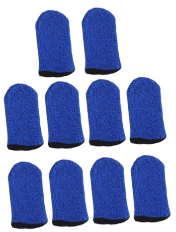 Anti Schweiß Fingerschutz 10 Stück aus Nylon und Gewebe für Handyspiele | Atmungsaktiv, Elastisch, Blaue Ausführung, Touchscreen Nutzung, für Mobiltelefone, Daumen und Fingerschutz