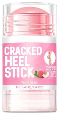 Grospe Foot Cream, Foot Moisturizer with Peach Scent for Dry Cracked Feet Knees Elbows Hands - Heel Balm Stick with Natural Plants Oil Heel Cream Smoothing and Soft Skin 1.41oz