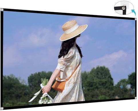 Écran de Projection Portable Pliable 300 Pouces, Écran de Projection de Film Lavable pour Cinéma Maison Extérieur Intérieur(300in(663x373cm))