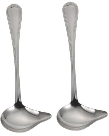 VOSAREA 2pcs Duckbill Spoons Stainless Steel Sauce Spoons Unique Kitchen Gadgets for Home Use Useful Tableware for Soup Serving