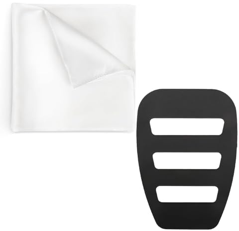 AOOTUERL Cuadrado de Bolsillo para Hombre - Incluye Soporte Cuadrado y Pañuelo de Seda Preplegado para Esmoquin, Trajes y Chaquetas de Cena