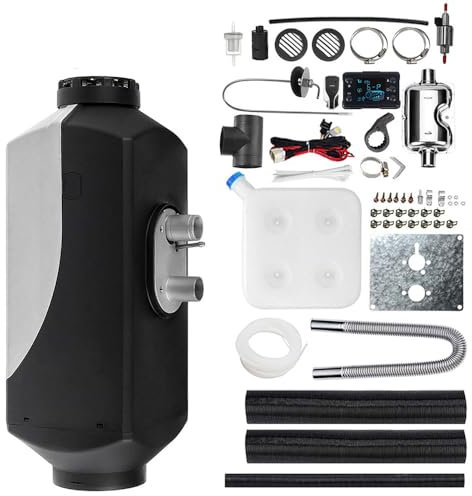Calentador de aire diésel de 12 V y 5 KW, calentador nocturno diésel con control remoto y monitor LCD para vehículos recreativos, camiones, autobuses, barcos, turismos, caravanas y autocaravanas con
