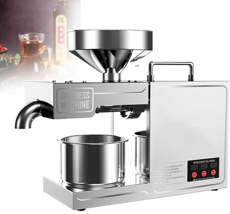 YLANMEI Kitchen Oil Press Machine Electric Automatic Oil Press Organic Oil Expeller for Avocado Coconut Flax Castor Perilla Seed Canola Sesame Commercial Grade 820W