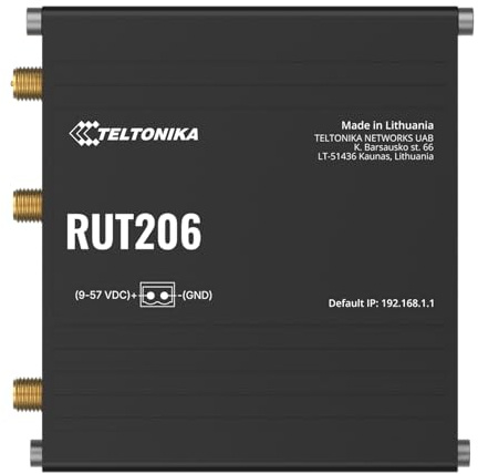 Teltonika RUT206 4G LTE Cat 4, 2G, 2G Router, dual SIM, Wi-Fi, RS232 & RS485 serial interface, Active and Passive PoE