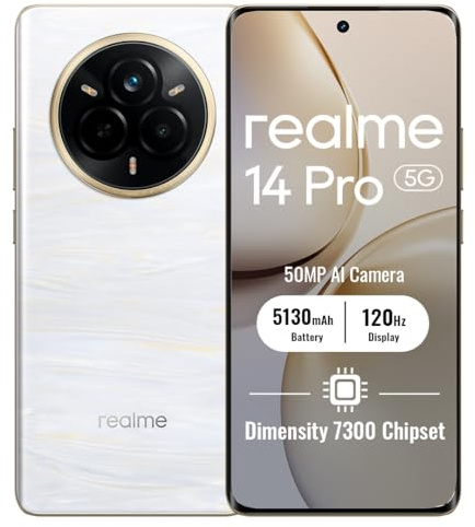 realme 14 Pro 5G Smartphone 8+256GB, White