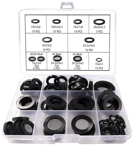 Lyeteung 80 Pezzi 1/2 3/4 1 Pollici Rondelle Della Doccia Guarnizione e Rondelle Piatte in Gomma con Filtro Kit, O-Ring di Tenuta, Anelli di Tenuta per Rubinetto, per Tubi Flessibili Doccia