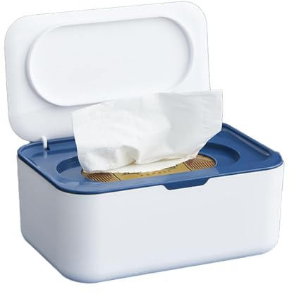 Våtservettslåda, våtservettdispenser för spädbarn och vuxna, påfyllningsbar fuktig toalettpapperslåda, håller servetter fräscha, enhandshantering, 19 x 13,5 x 7,5 cm