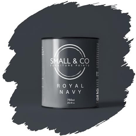 Small & Co Furniture Paint – Royal Navy (Deep Navy Dark Midnight Blue) Quick Drying Matte Acrylic – Durable Water-Based Cabinet & Wood Paint – Interior & Exterior – 750ml