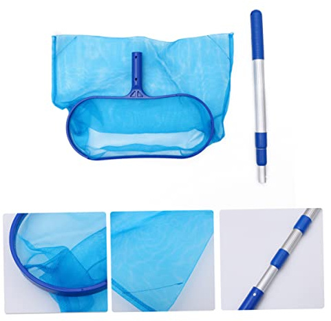 CIMAXIC 1Pièce Râteau Filet de Nettoyage pour Piscine Écumoire avec Tige Rétractable pour Débris Aquatiques