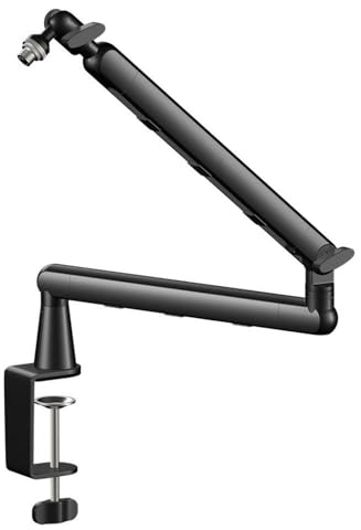 Adjustable Low Profile Desk Microphone Boom Arm Stand Microphone Arm for Various Microphones Including Blue Models