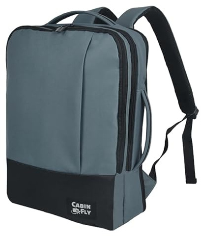 CabinFly Bellanca 40 x 30 x 15 cm Lufthansa Handgepäck Austrian Airlines Rucksack Swiss Handtasche 40x30x15 Brussels Airlines Bag SAS Finnair KLM Air France British Airways (Blau-Erweiterbar)