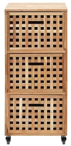 Eleganz Armario de baño de madera maciza de nogal y madera contrachapada – Juego de muebles de salón 41 x 41 x 91 cm – Elegante y ahorra espacio para espacios pequeños, duradero y natural