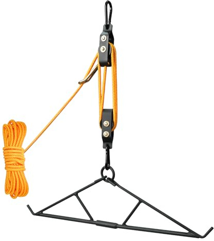 FITHOIST Deer Hanger, 700LBS Capacity Deer Hoist Pulley System with Gambrel, for Hunting Game Lift, Deer Butcher andSkinning,Deer Hunting Accessories, Wild Hunting Gifts for Men
