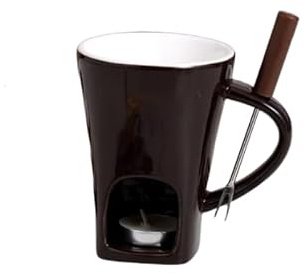Schokoladen-Fondue-Tasse, Schmelzbecher mit Gabeln, Schmelzbecher, Fonduetasse für heiße Schokolade, Dip-Desserts, Schokoladenschmelzbecher und Fondue-Set für gemütliche Abende und Dessert-Liebhaber