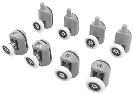 Rouleaux de porte de douche | 4-8 pièces/ensemble 20-27MM Dia 6MM axe rouleaux de porte de douche for portes de douche(4 Upper 4pcs Lower,22MM-6MM)