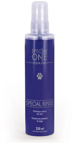 SPECIAL ONE - SPECIAL RINSE Shampoo Secco Cani - Lozione Detergente Professionale per Mantelli Sporchi e Opachi - Deterge Senza Acqua - Dona Lucentezza e Benessere - 250 ml