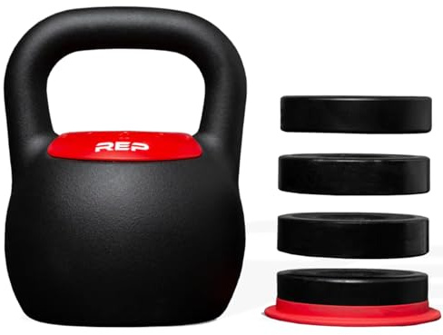 Rep Fitness Verstellbare Kugelhantel | 18 kg | Gewichtsset für Heim-Fitnessstudio | Krafttrainingsgeräte für Männer & Frauen | Kompakte Stahlglocke mit ergonomischem Griff