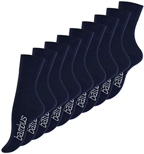 Vincent Creation 6–9 par bambustrumpor, unisex, för kvinnor och män, handsydd spets, 9 par – marin