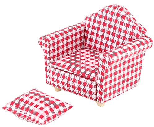 1:12 Dollhouse Miniature Zubehör Sofa, Mini Single Sofa Couch Sessel mit Kissen Dekoration Spielzeug für Kinder Kinder(#1)