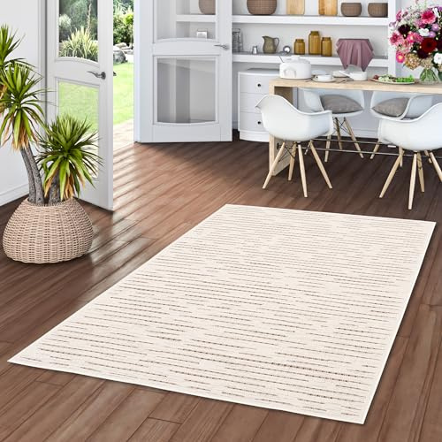 Pergamon Campus - Tapis Plat tissé intérieur/extérieur - Rayures Multicolore - 5 Tailles