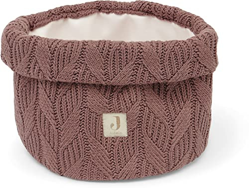 Jollein Changing Table Basket Round Utensil Bag Basket Spring Knit Chestnut