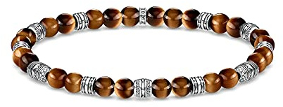 THOMAS SABO Armband Talisman Tigerauge 925 Sterlingsilber, Geschwärzt