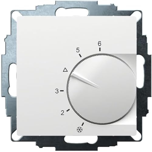 Eberle UP-Raumregler UTE 2100 (RAL9016 glänzend, 55x55, 5-30C, AC 230V, Ausgang Kontaktlos mittels Triac, Schaltbar 5 Stellantriebe a 3W) 547890054602