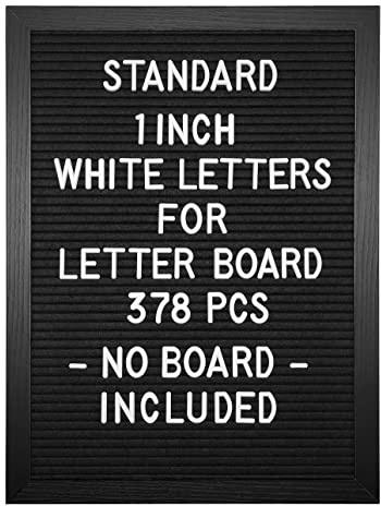 G GAMIT Felt Letter Board Letters Set - Pre-cut 378pcs Standard 1inch White Letters Only (No Board Included)