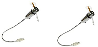 SOLUSTRE 2stücke Usb Programmierbarer Mini Tischventilator Mit Individuell Gestaltbarer -nachricht Silber Für Pc Laptop Und Desktop-nutzung
