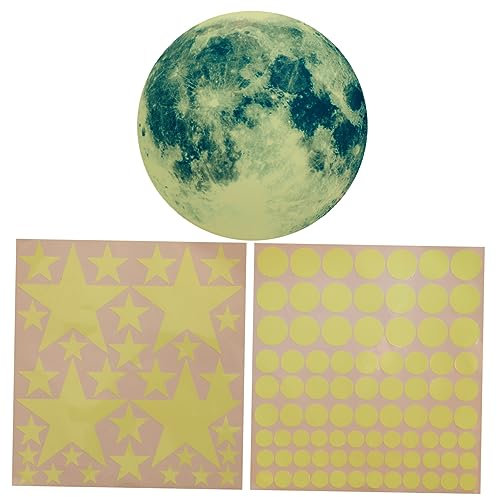 Warmhm 1 Satz Leuchtender Mond-wandaufkleber Monddecke Aufkleber Für Kinder Kinderzimmer Aufkleber Leuchtende Mondaufkleber Sterne Im Dunkeln Leuchtende Aufkleber Schmücken Pvc 3d