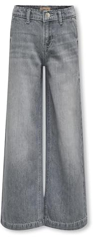 ONLY Carmakoma Mädchen Kogcomet Wide Leg DNM Mat624 Noos Weite Jeans, Medium Grey Denim, 146 EU