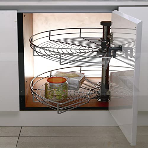 Aohuada 270° 71cm Topfkarussell Küchenschrank Talarboden Karussell Schrank Drehboden Eckschrank Küche Schublade Drahtkorbschublade, bis 8 Kg pro Boden