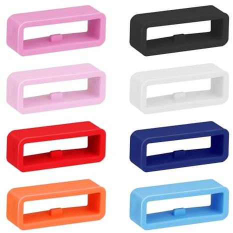 Anillos de fijación para correa de reloj inteligente, paquete de 8 correas de reloj de 20 mm, conector de seguridad de silicona, correa de reloj de goma, soporte seguro, anillos de cierre de repuesto