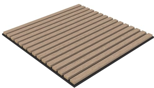 Tuda Grass Direct | Acoustic Wall Wood Veneer Panels Tiles Series 1-60cm x 60cm - Walnut (4 Pack)