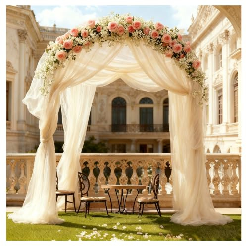 Pmnzdy Tüllstoff 800×160cm Weicher Organza Stoff Querbehang StuhlschärpeTischdecke Hochzeitsbogen Gardinen Dekoration Hochzeit Hintergrund Drapierstoff für Hochzeit Party Bankett Event | Tüll Stoffe Weicher Mesh Drapierstoff für Stuhlschärpe, Tischdeko, Gardinen, Hintergrund, Party, Bankett & Event