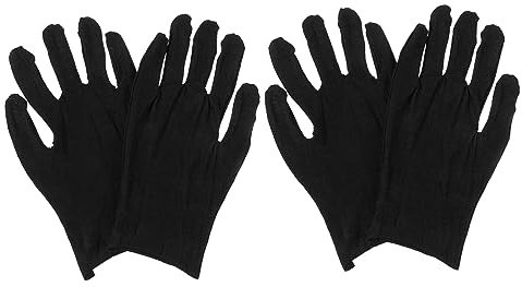 Hoement 24paare Schwarze Baumwoll Handschuhe Arbeitshandschuhe Arbeitsschutzschutzhandschuhe Leicht Flexibel Für Garten Handwerk Alltag