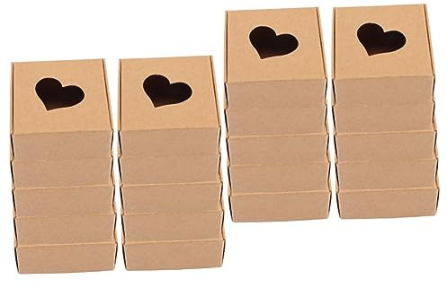 FRCOLOR 40stücke Kraftpapier-boxen Mit Herzfenster Für -verpackungen Hochzeiten Feiern Leichtere Und Wiederverwendbare Kartons Für Seifen Und Süßigkeiten