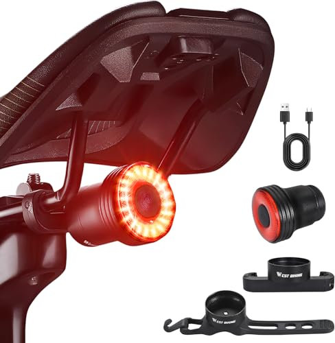 Rear Bike Light,USB Rechargeable Brake Bicycle Light